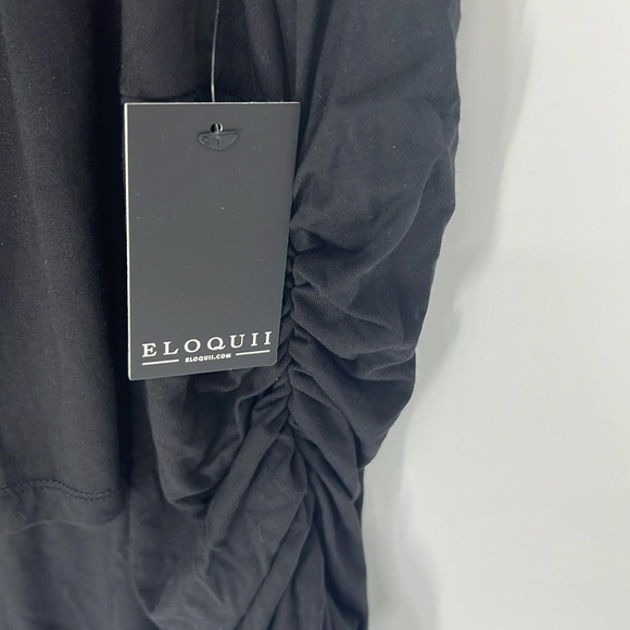 Eloquii NWT black off shoulder tie Blouse women’s 26/28 - Picture 3 of 7